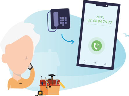 Entrepreneur avec un numéro de fixe sur mobile